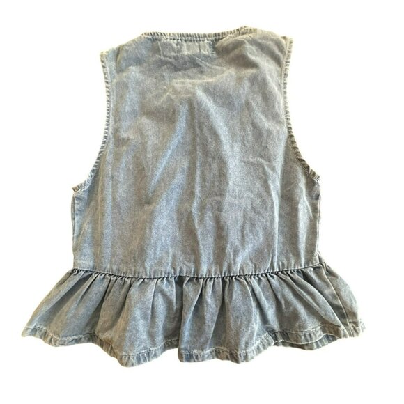 Veveret Tie Front Sleeveless Denim Top Size Small NWT Blue Western Jean Vest - Picture 5 of 5